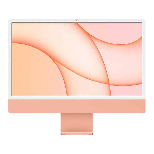 iMac 24" Puce Apple M1 (CPU 8 cœurs et GPU 8 cœurs, Gigabit Ethernet) 8Go 512Go SSD Orange - Garanti 1 an par Apple - Éligible AppleCare - Reconditionné par le fabricant