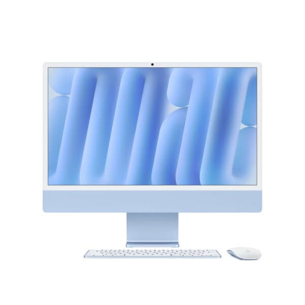 iMac 24" Apple M4 10 cœurs CPU / 10 cœurs GPU 512 Go SSD 32 Go Bleu – G1K5AFN/A – Reconditionné par le fabricant - Garantie 1 an